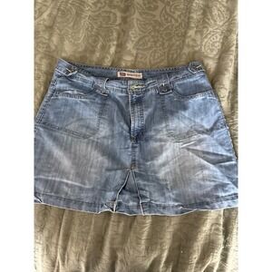 Faded Glory Denim Skirt Size 16 Blue Jean Mini Skirt Casual Women's